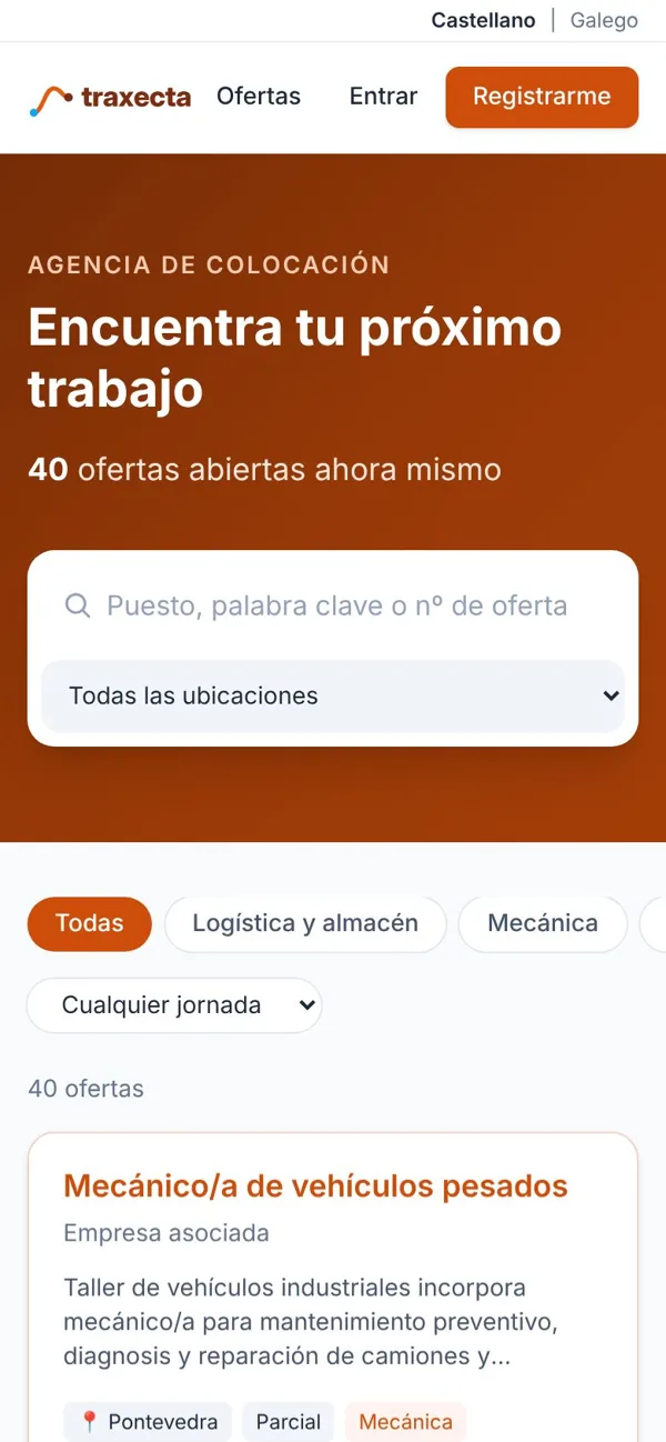 Web de ofertas en el móvil